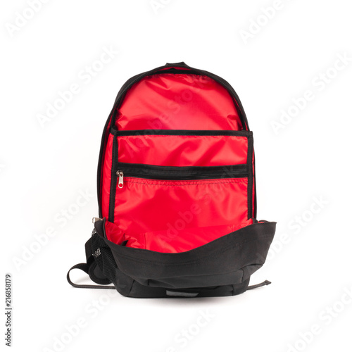 Backpack isolated on white background. Children's school satchel, colored briefcase for teens