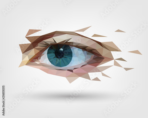 Low polygonal human eye, vision, creative look