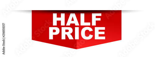 red vector banner half price
