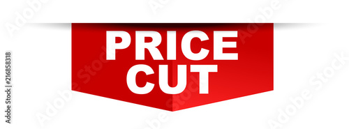 red vector banner price cut