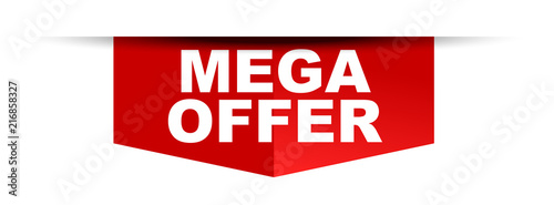 red vector banner mega offer