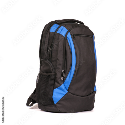 Backpack isolated on white background. Children's school satchel, colored briefcase for teens