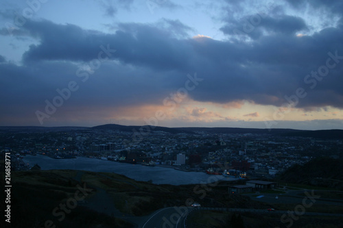 St.John's, Newfoundland. Evening. The Harbour and city view from the Signall Hill.