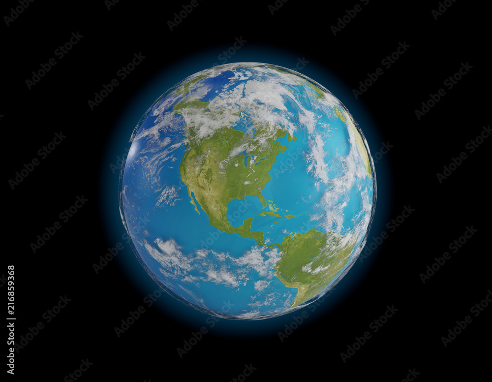 world planet earth North America USA. elements of this image furnished by NASA 3d-illustration