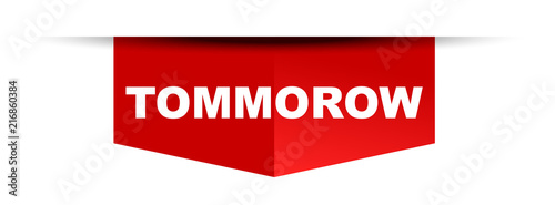 red vector banner tommorow