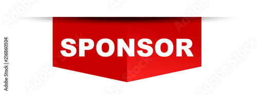 red vector banner sponsor
