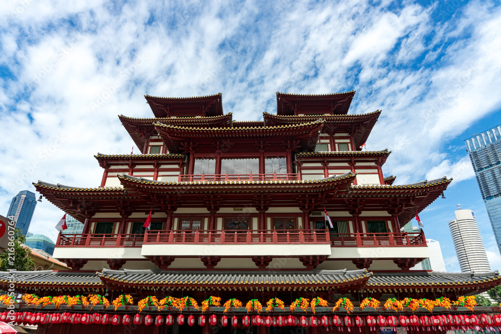 Buddha Tooth Relic Temple and Chinatown, Singapore cityscape Buddha Tooth Relic Temple and Chinatown, Singapore cityscape