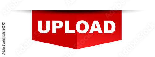 red vector banner upload