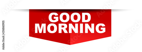 red vector banner good morning