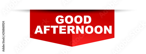 red vector banner good afternoon