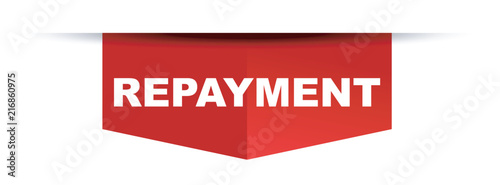 red vector banner repayment