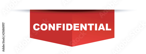 red vector banner confidential photo