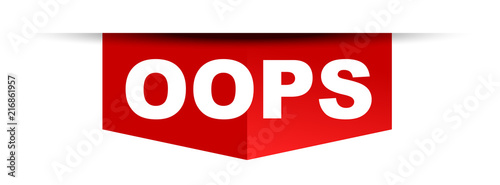 red vector banner oops