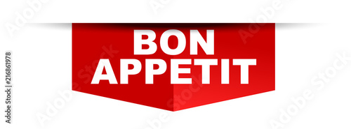 red vector banner bon appetit