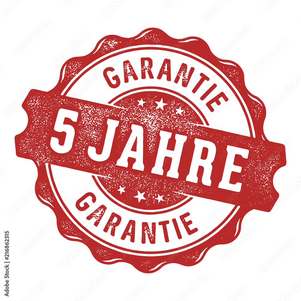 5 Jahre Garantie Vektor Siegel/Stempel Adobe Stock