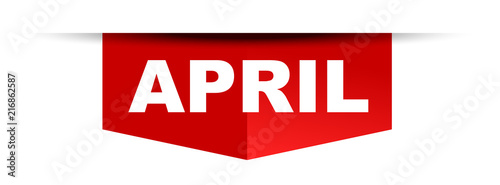 red vector banner april
