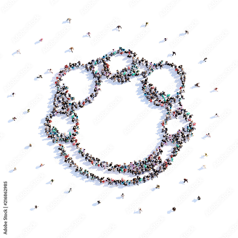A lot of people form baby rattle, icon . 3d rendering. A lot of people form baby rattle, icon . 3d rendering.