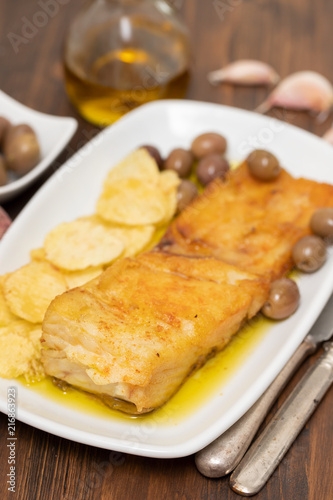 fried cod fish with olive oil on dish © Natalia Mylova