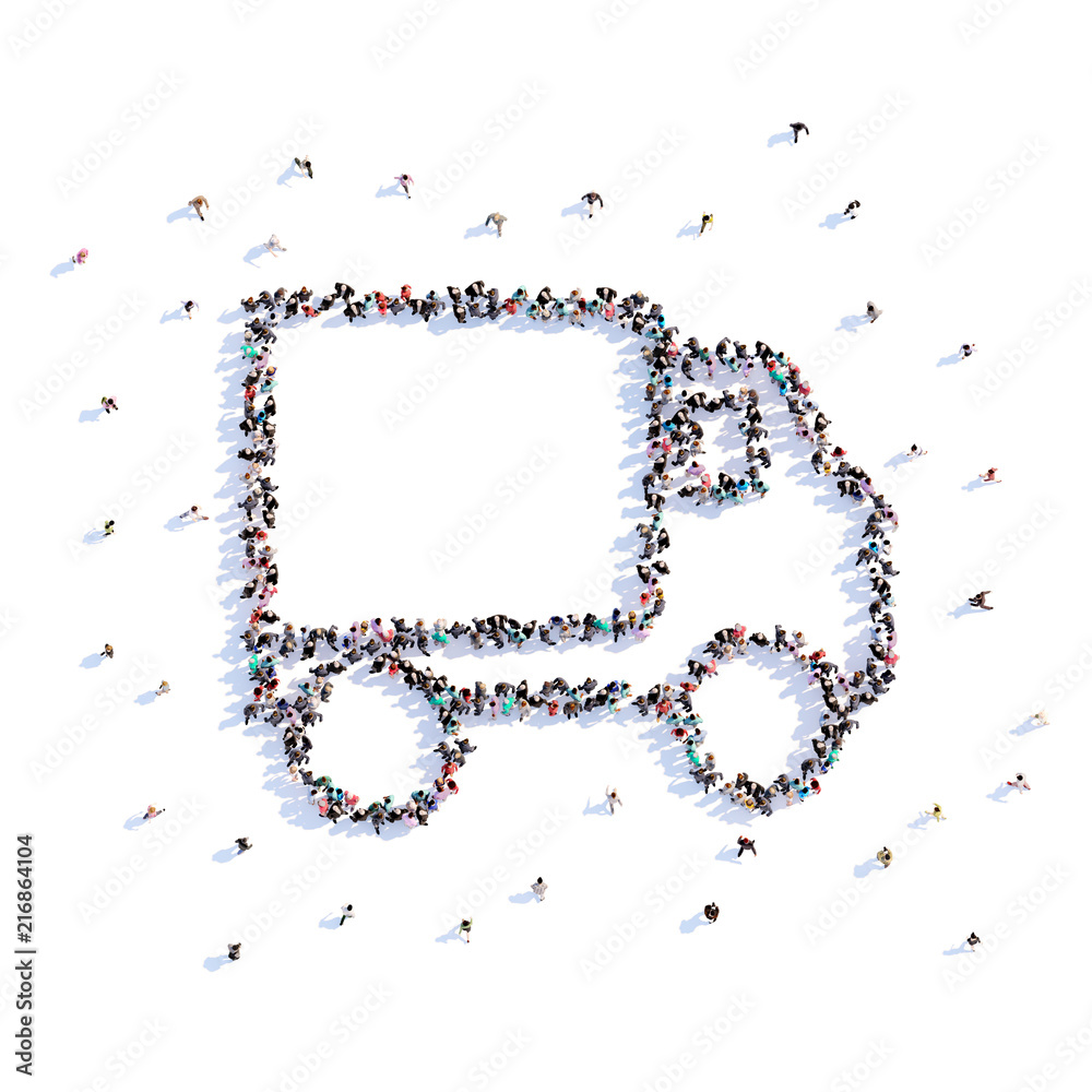A lot of people form wedding car, love, icon . 3d rendering. A lot of people form wedding car, love, icon . 3d rendering.