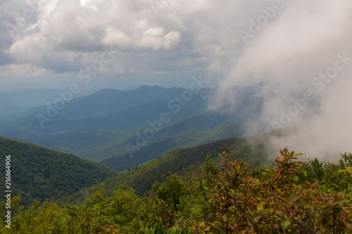 View over Great Smoky Mountains National Park from Rocky Top 