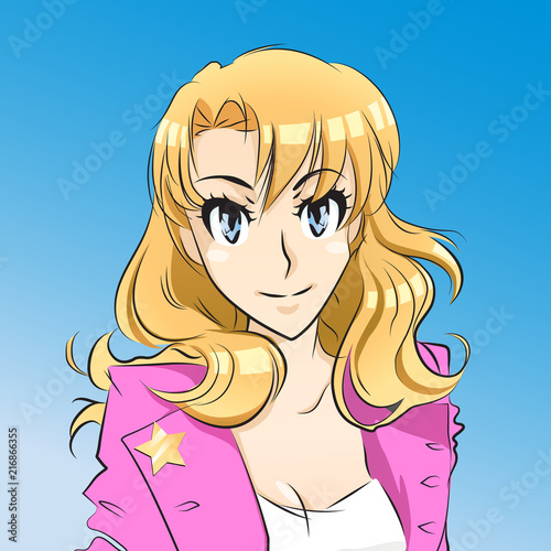 Vector character illustration of beautiful teenage girl woman.