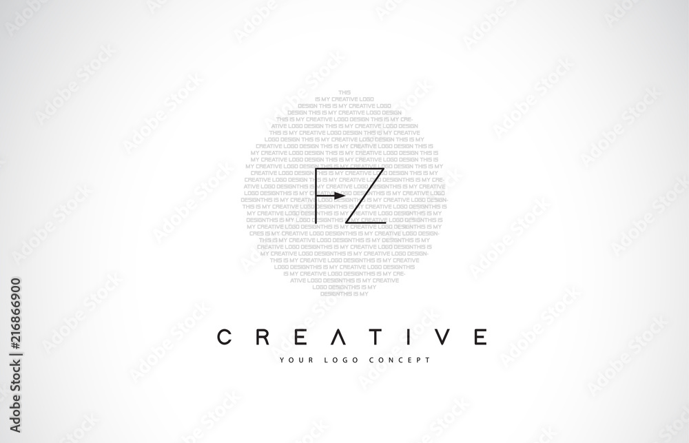 FZ F Z Logo Design with Black and White Creative Text Letter Vector. FZ F Z Logo Design with Black and White Creative Text Letter Vector.