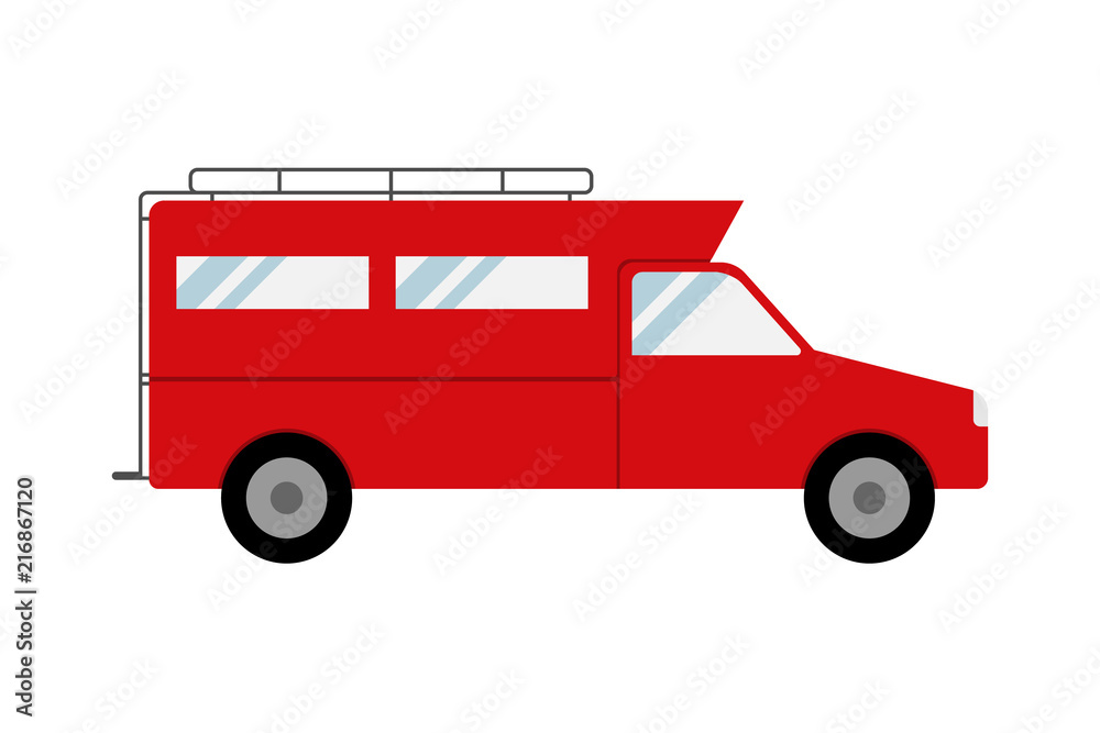 Red taxi in Chiangmai Thailand. vector format
