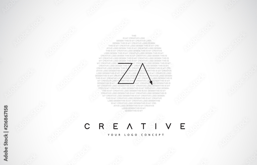 ZA Z A Logo Design with Black and White Creative Text Letter Vector. - obrazy, fototapety, plakaty 