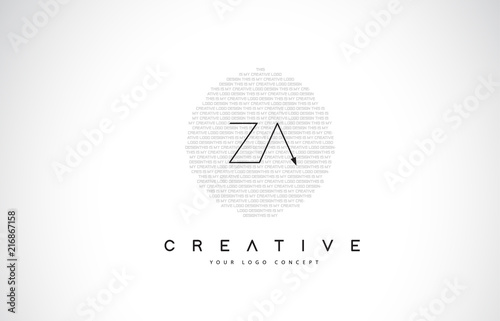 ZA Z A Logo Design with Black and White Creative Text Letter Vector.