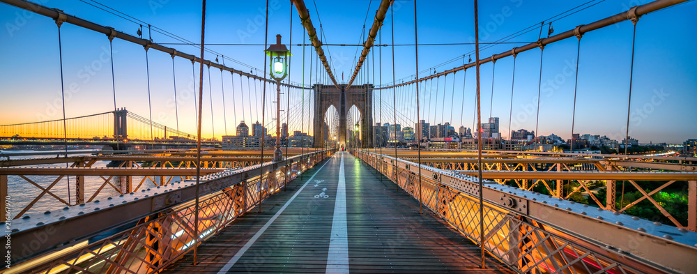 Naklejka premium Brooklyn Bridge Panorama, Nowy Jork, USA