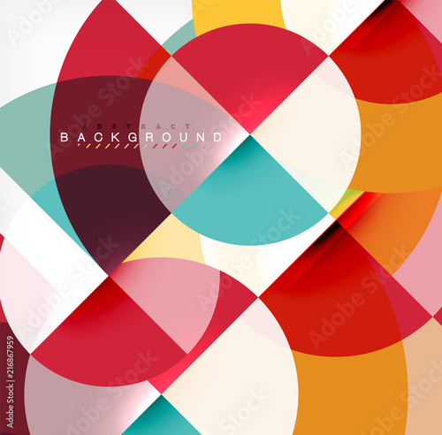 Minimal circle abstract background design, multicolored template for business or technology presentation or web brochure cover layout, wallpaper
