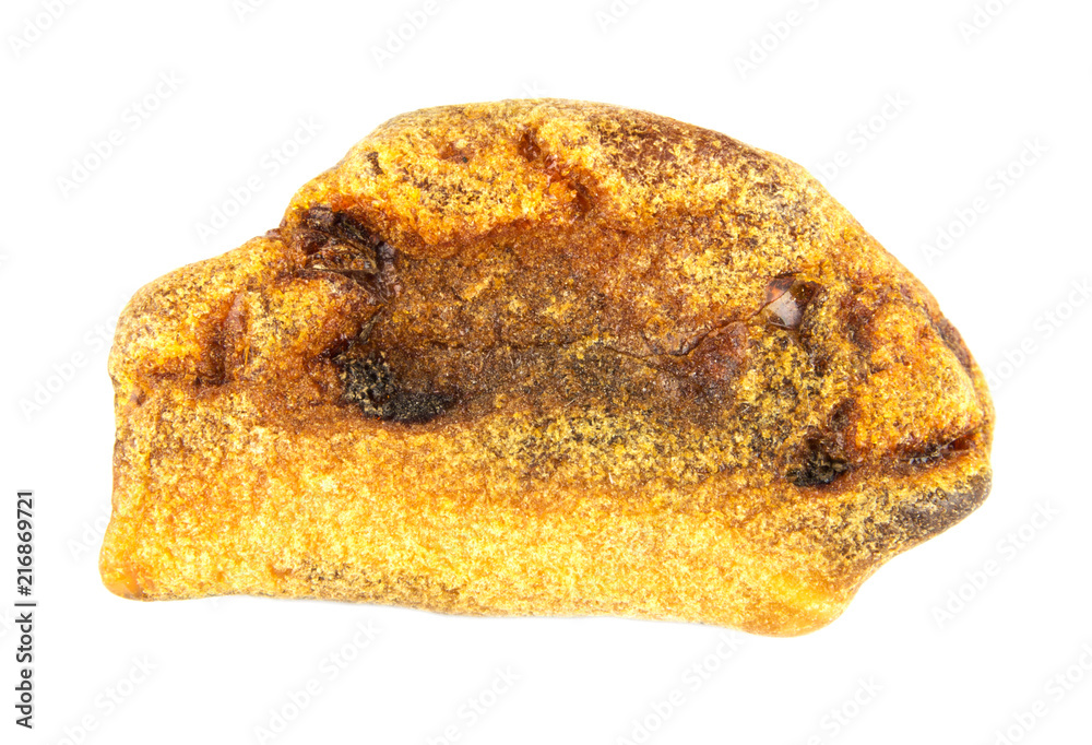 raw amber stone isolated on white background, close-up raw amber stone isolated on white background, close-up