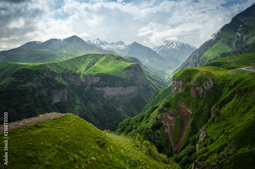 Caucasian Mountain ranges and valleys at Gudauri, Georgia