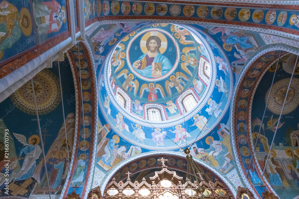 Alexander Nevsky Cathedral. The iconostasis and the interior of the Cathedral.