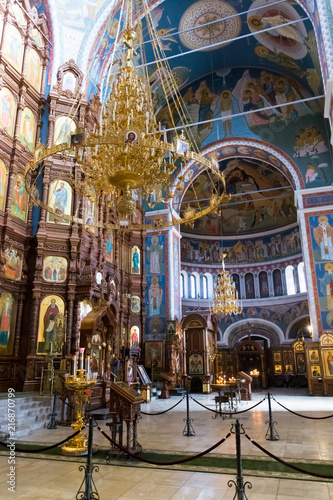 Alexander Nevsky Cathedral. The iconostasis and the interior of the Cathedral.