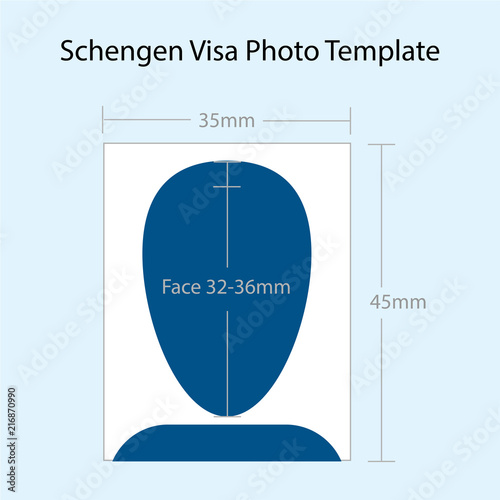 Vector of Schengen Visa Photo 35mmx45mmTemplate photo