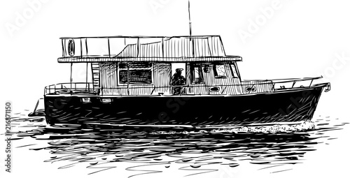 Sketch of a small pleasure boat