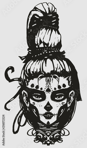 Girl painted for day of the dead