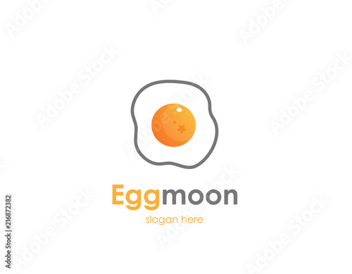 Fried egg moon logo design