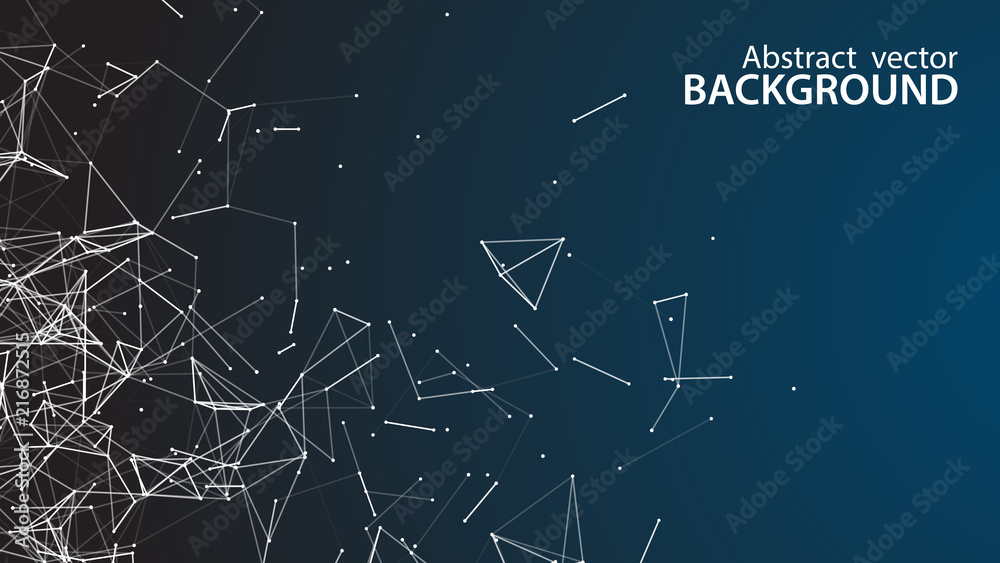 Abstract vector background. White background .Connecting dots and lines. Plexus effect.