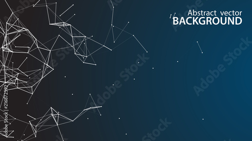 Abstract vector background. White background .Connecting dots and lines. Plexus effect.