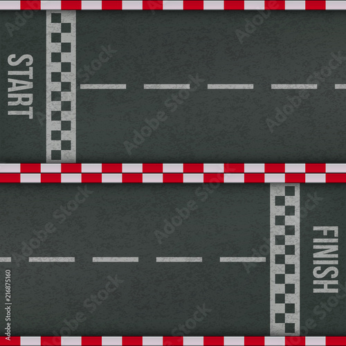 Start finish racing rally track vector marking
