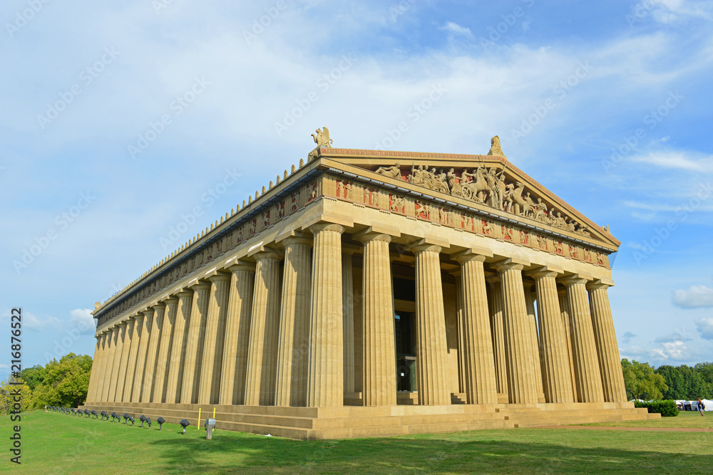 Parthenon is a full scale replica of Parthenon in Athens built in 1897 in Centennial Park in Nashville, Tennessee, USA.