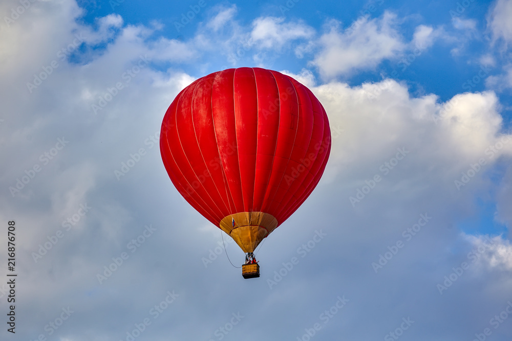 Naklejka premium Zheleznovodsk. Airshow. Hot air balloon rides