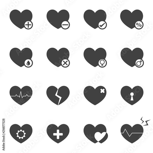 Heart icon set. Vector illustrator