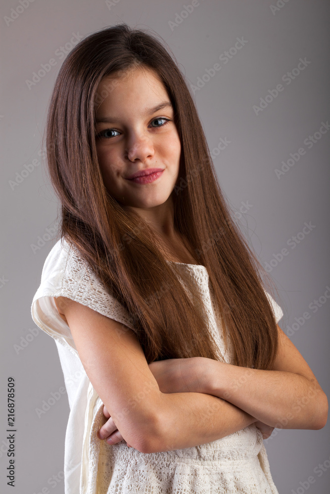 Portrait of a charming brunette little girl Portrait of a charming brunette little girl
