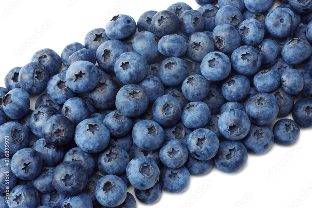 healthy background. blueberries isolated on white background. top view healthy background. blueberries isolated on white background. top view