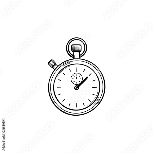 Stopwatch hand drawn outline doodle icon