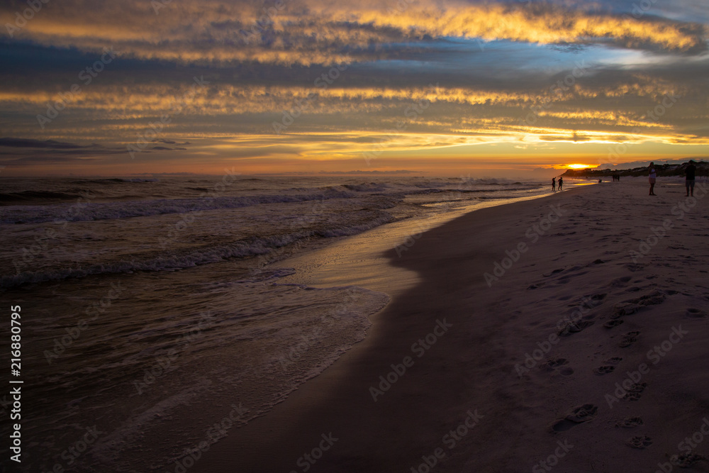 Long exposure dramatic Florida gulf coast sunset