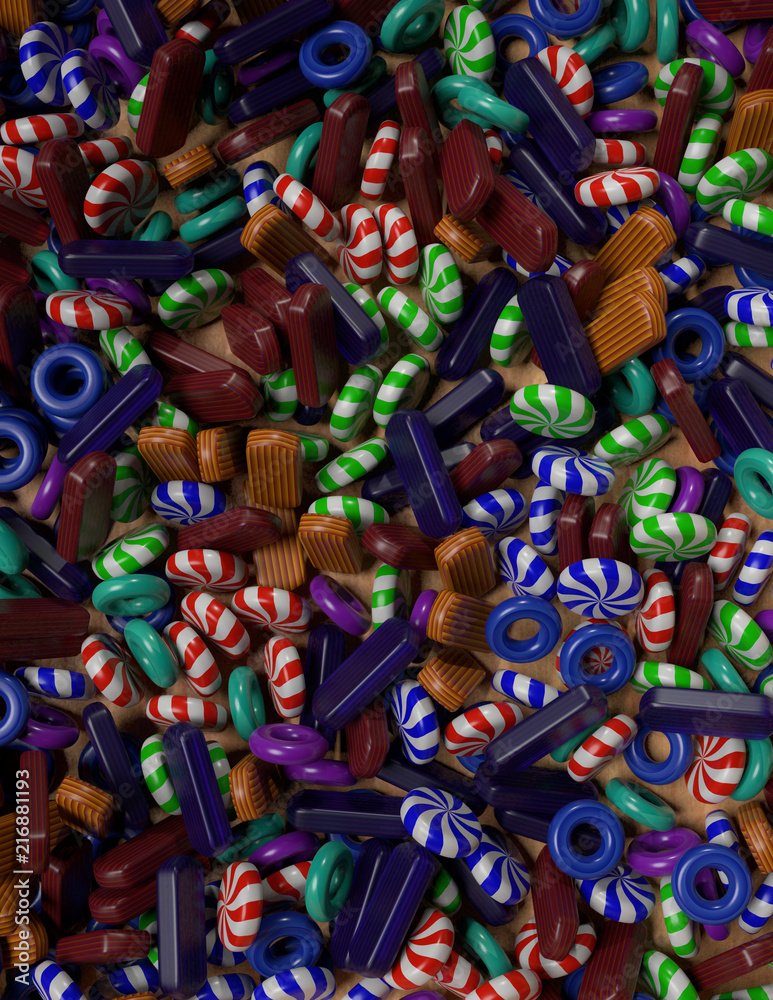 An assortment of hard candies